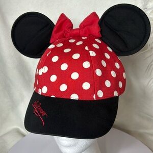 Disney Parks Minnie Mouse Ear Baseball Hat Cap Polka Dot Youth Toddler Size